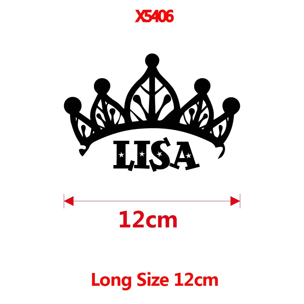 Lady Rider Custom Name Crown Sticker For Motorcycle Helmet Decor Personalized Name Vinyl Decal Motor Body Stickers