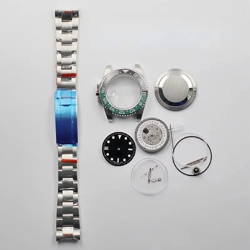 28.5mm NH35 Case Left-handed Movement Sapphire Glass Water Ghost Case Modified Mechanical Watch Suitable for NH35/36 Movement