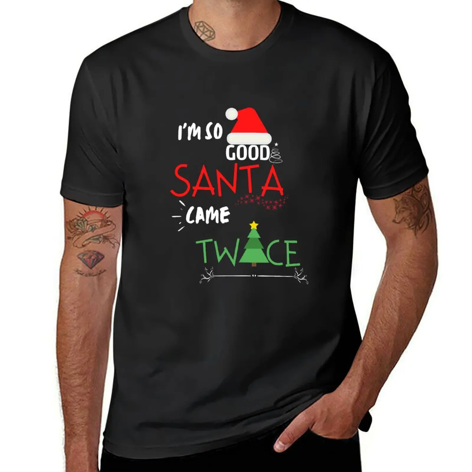 

I'm so good Santa came twice Christmas T-Shirt cute tops blue archive animal prinfor boys plus size men clothing