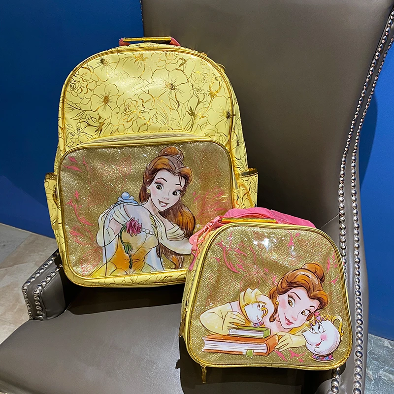 Disney Princess Cinderella Sleeping Mermaid Ariel Backpack Is Suitable For Girls And Children In Grades 1-2 Crossbody Lunch Bag