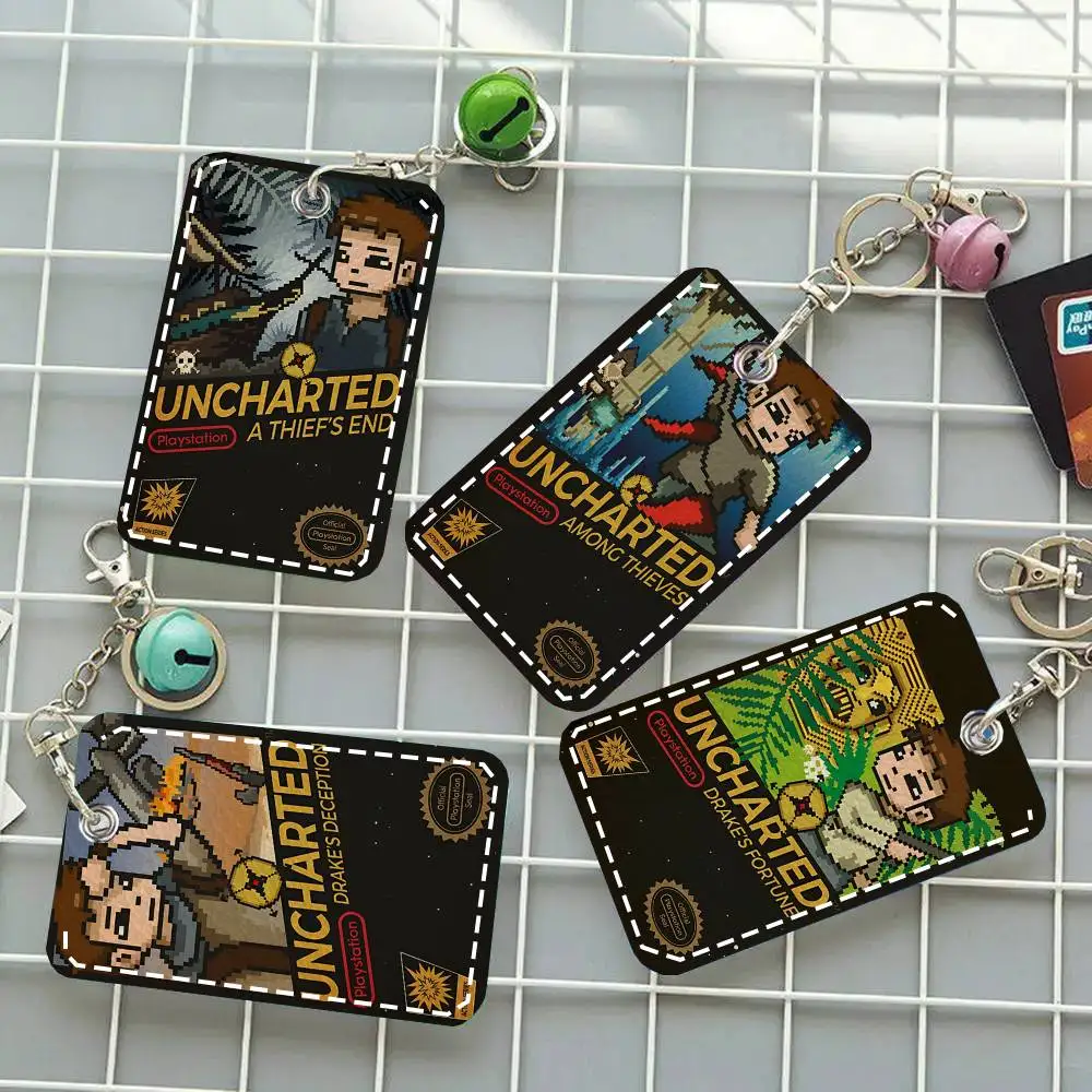 

1 шт. Винтажный кожаный брелок-картхолдер для карт доступа по игре Uncharted 4, с кольцом для ключей