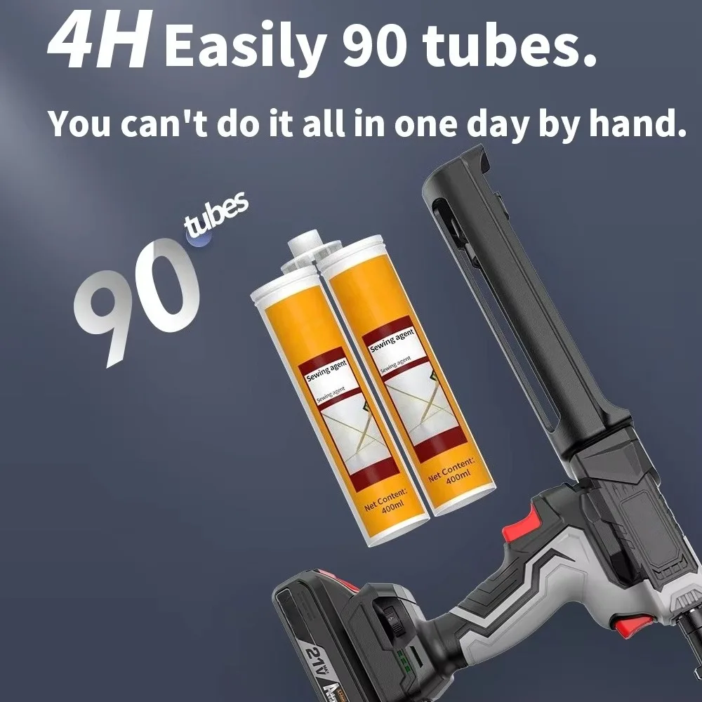 Electric Caulking Gun Dual Tube Effortless Filler Tile Grout Construction Automatic Seamless Tool