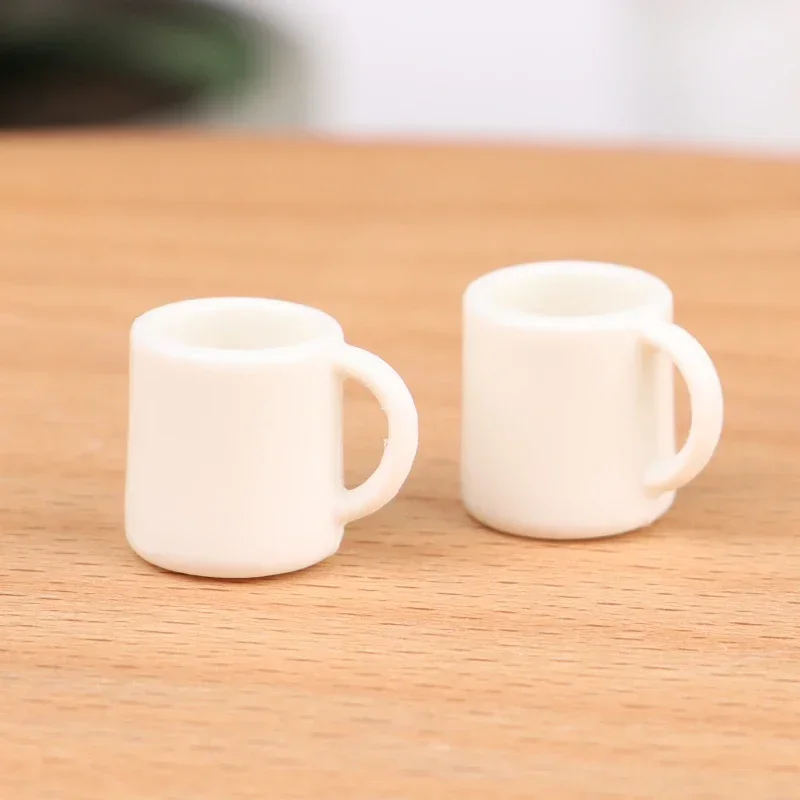 4 pçs/set 1:12 casa de bonecas em miniatura copo branco caneca água/bebida copo chá modelo crianças fingir jogar brinquedo casa boneca decoração acessórios