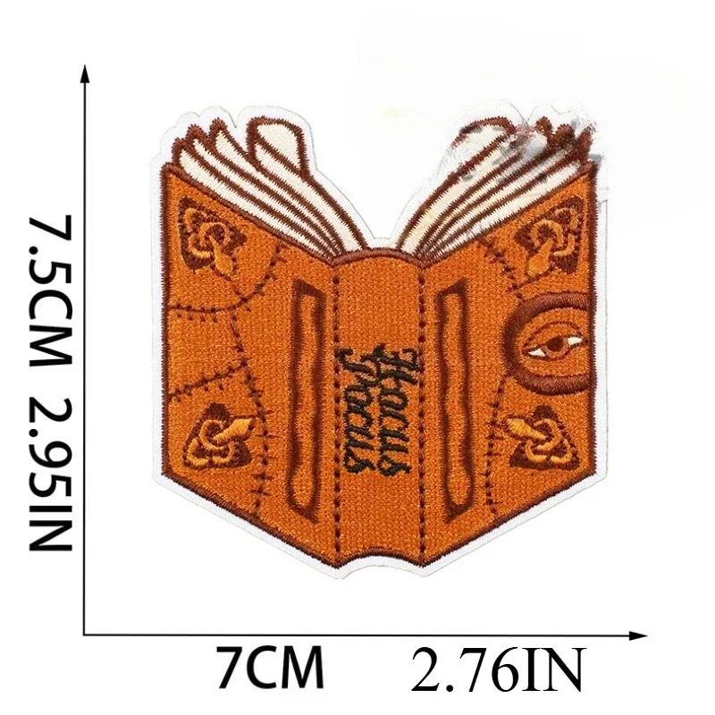 ملصق قماشي مطرز على شكل قطة شبح للهالوين، ملصق رقعة على شكل قلعة رعب، ملصق تطريز ساحرة، مضرب مصاص دماء #6