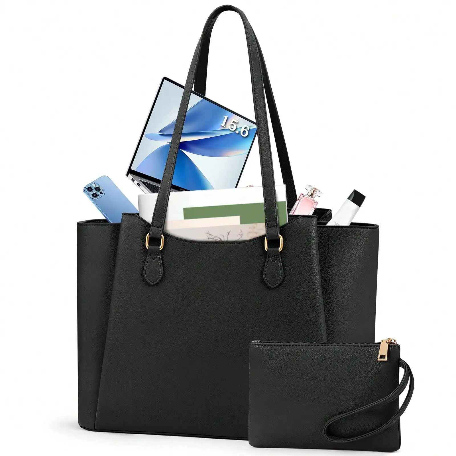 

Laptop Bag For Women 15.6 Inch Work Tote Bags Waterproof Computer Bags Leather Professional Laptop Purse Womens Laptop Briefcase