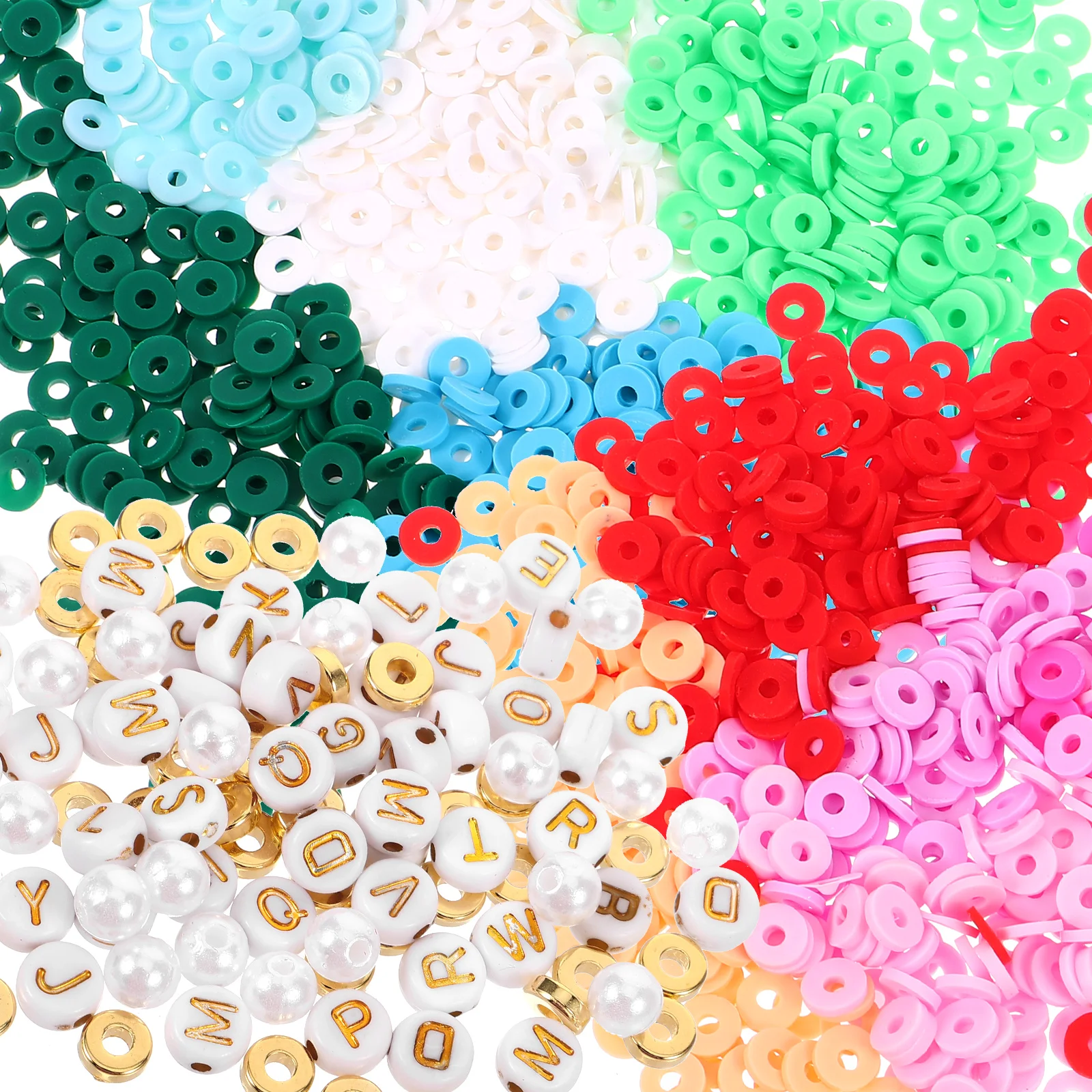 

2 Boxes Polymer Clay Beads Soft Diy Jewelry Making Spacer Beads Craft Charms Bracelet Necklace Supplies Clay Bead Set For Crafts
