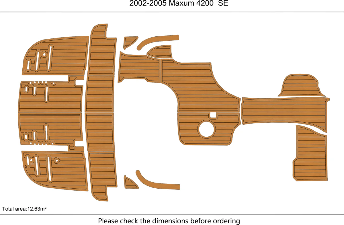 Eva foam Fuax teak seadek marine floor For 2002 Maxum 4200  SE Cockpit Swim platform bow 1/4