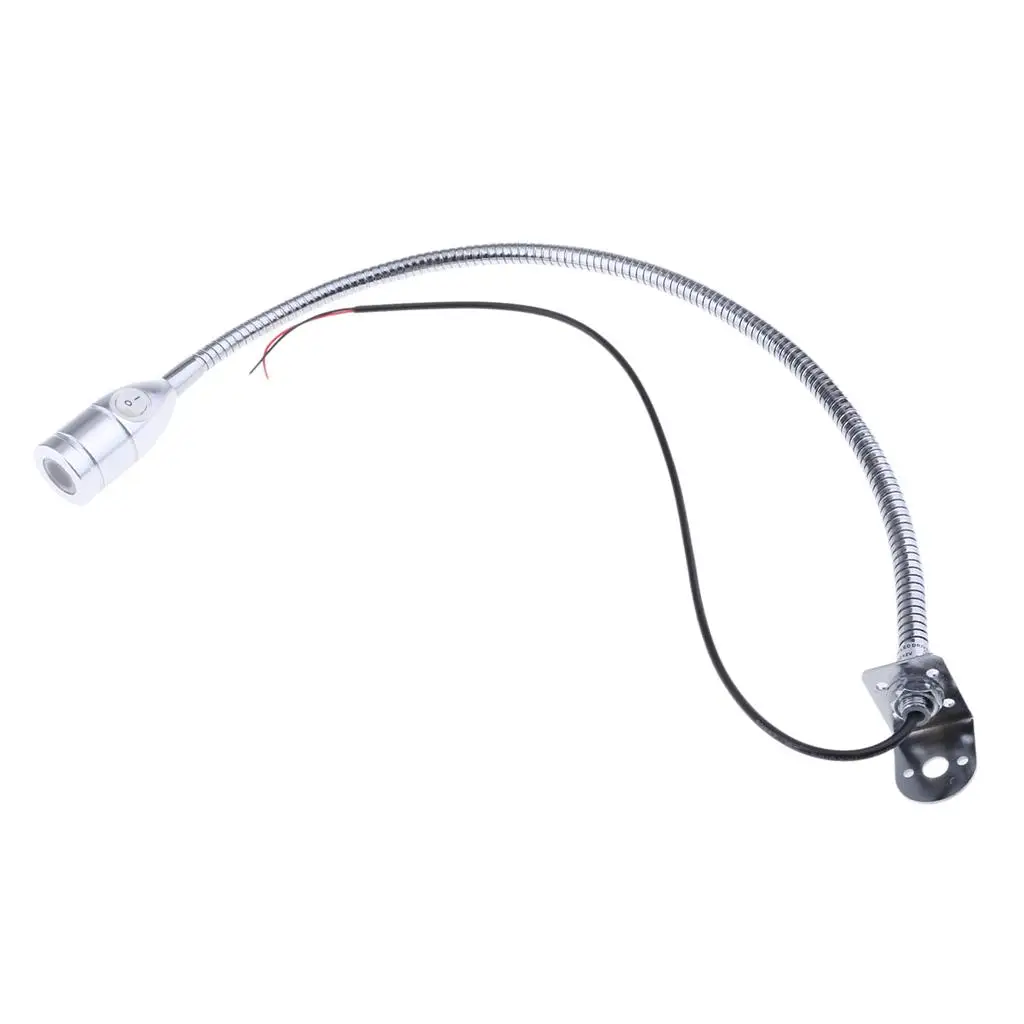 3W 12V Gooseneck Bedside Reading Light Wall/Headboard Mounted LED Art Gallery Display Lamp with Switch
