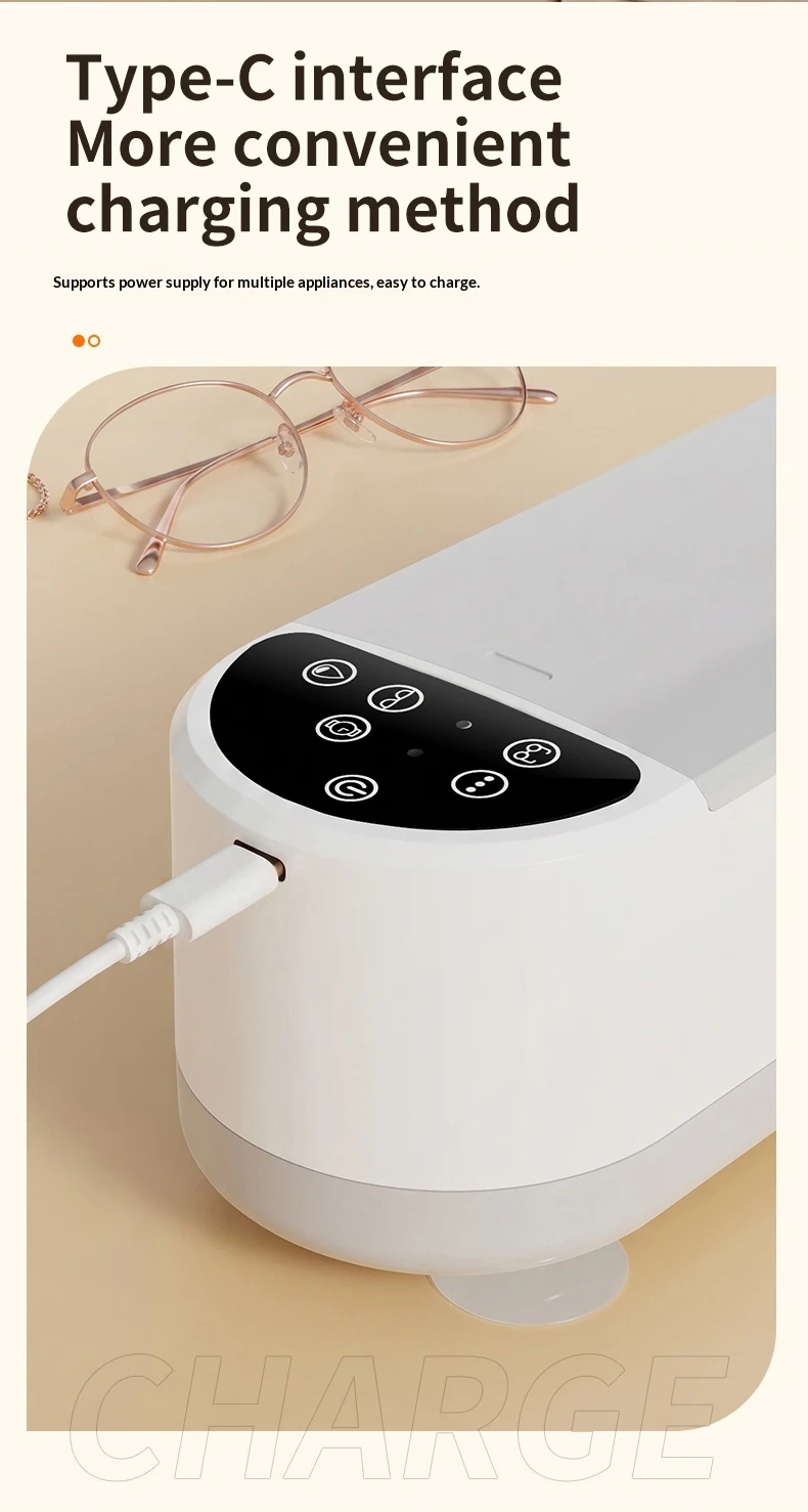 Tragbarer Ultraschallreiniger, USB-aufladbares Vibrationsreinigungsgerät für Brillen, Schmuck, Uhren und Make-up-Pinsel – Detail 14