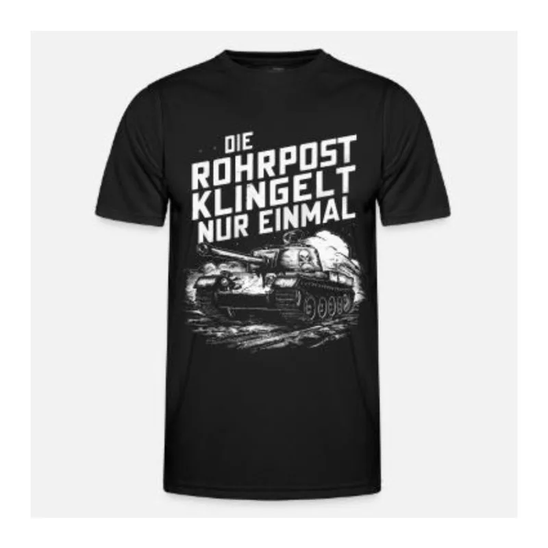 German Tiger Graphic The Pneumatic Tube Rings Only Once Design Men's T Shirt Women Cotton Tee Streetwear Oversized Summer Spring