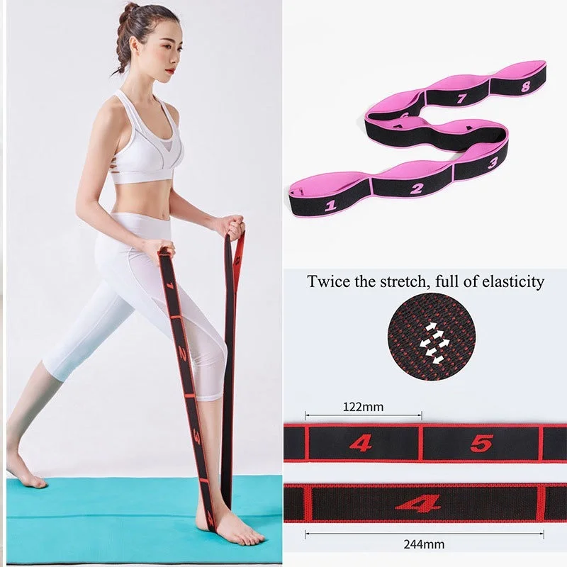 Dance Yoga Elastic Bands Auxiliary Stretching Belt Adult Latin Training Bands Latex Pilates Fitness Exercise Resistance Band