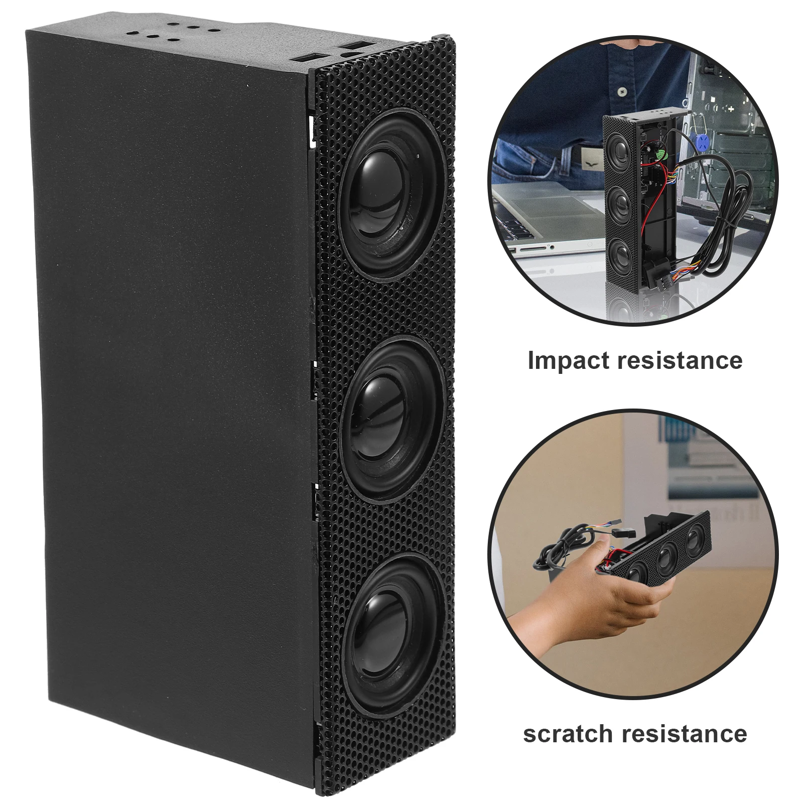 

Stereo Front Panel Speakers Black Computer Case Audio CD ROM Drive Reusable Lower Resistance Sound Speaker Pc Surround Music