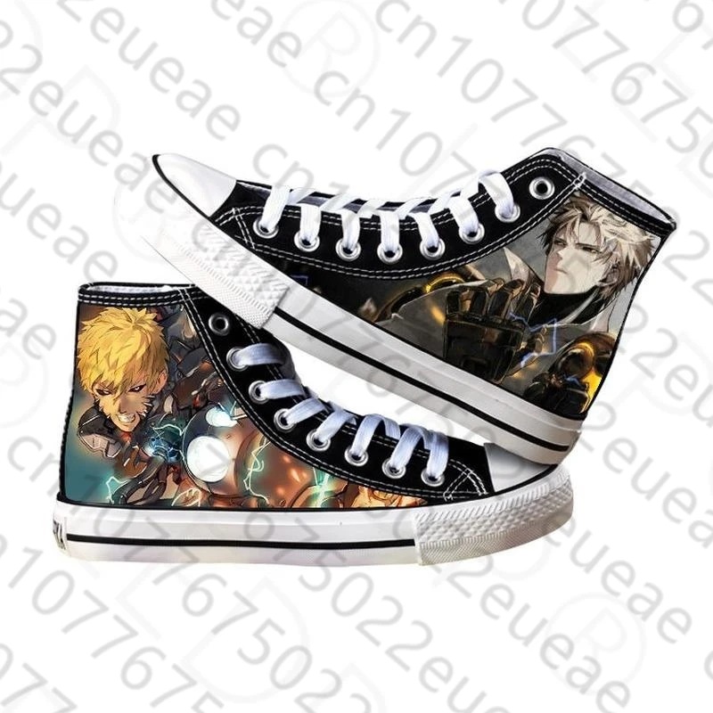 Unisex Anime One PUNCH-Man Saitama Impressão High Top Canvas Shoes, Low Flat, Casual Duck Sneakers, Primavera, Novo