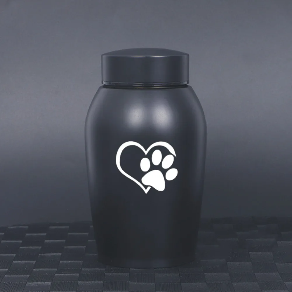 

Columbarium Stainless Steel Pet Ashes Urn Black Portable Memorial Pet Urn Moisture-Proof Sealed Funeral Urn For Small Animals