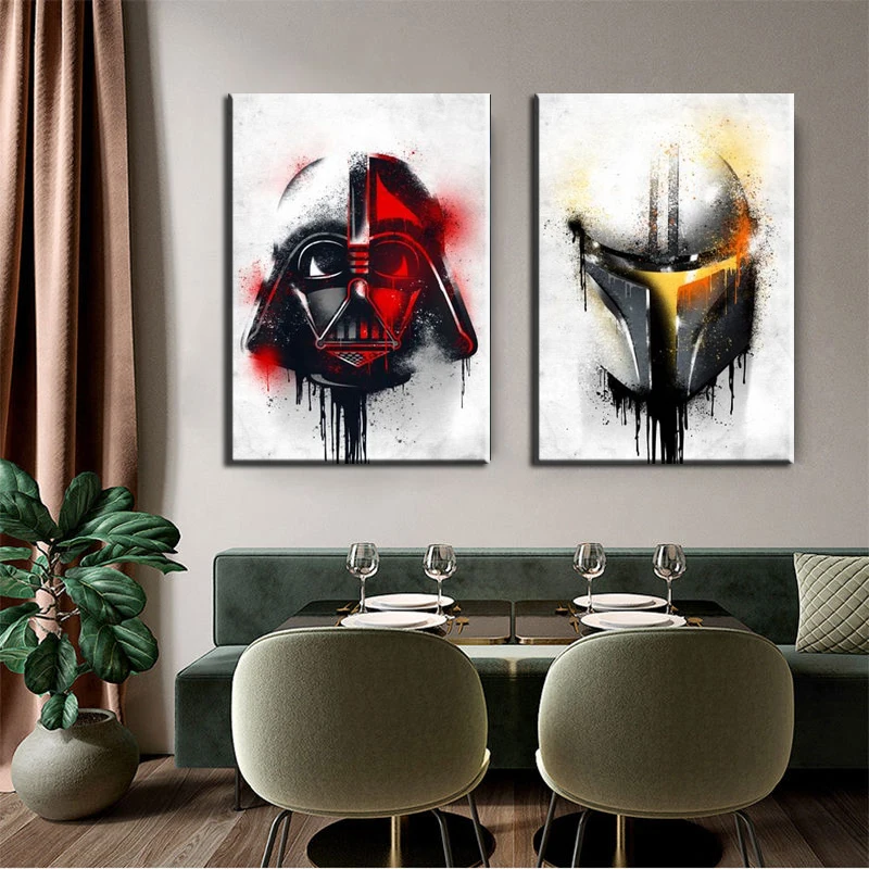 Canvas Wall Arts Poster Painting Helmets Graffiti Wallpaper Picture Print Home Decor For Living Room Artwork Bedroom Mural Frame