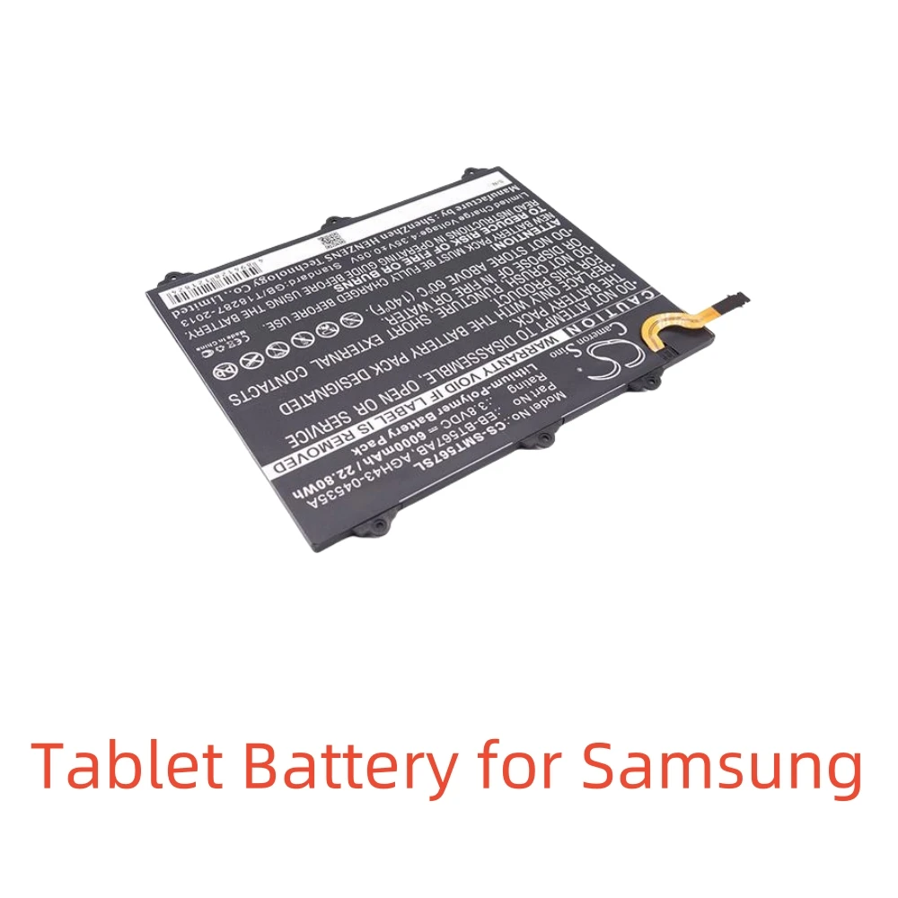 Li-Polymer Battery for Samsung Tablet.3.8V,6000mAh,SM-T567V Galaxy Tab E 9.6 XLTE SM-T560NU,EB-BT567ABA GH43-04535A