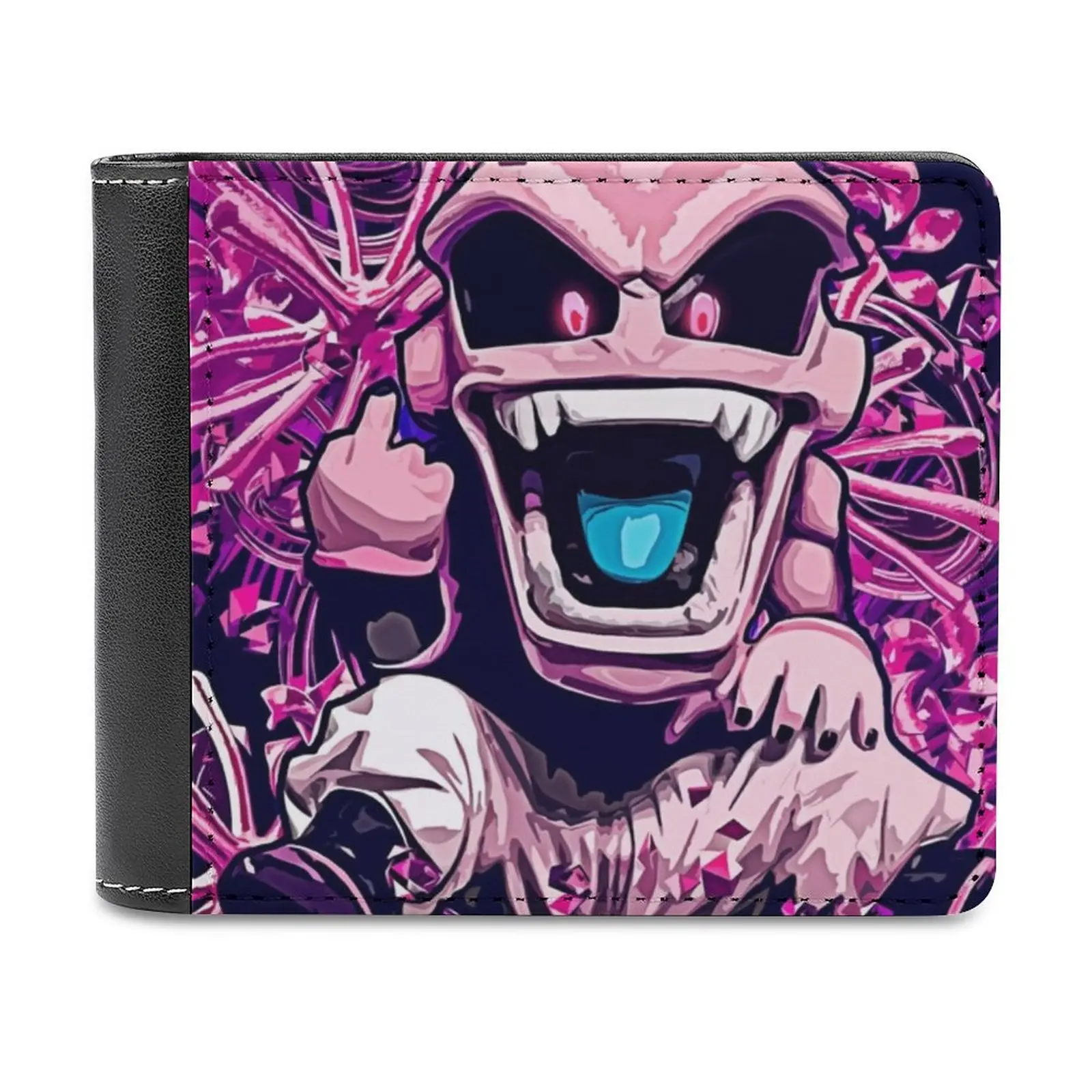 Funny Kid Buu Men's Wallet Purses Wallets New Design Dollar Price Top Men Leather Wallet Kid Buu Majin Pink Funny Esports