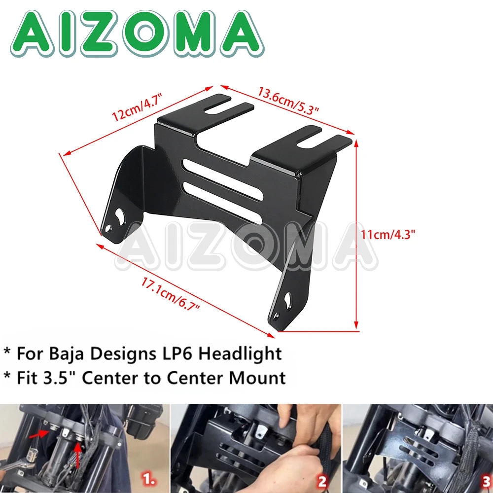 Motorcycle For Baja LP6 Headlight Bracket Mount Headlamp Combo Kit For Harley Sportster Dyna Softail 2018-up Road King 2014-2024