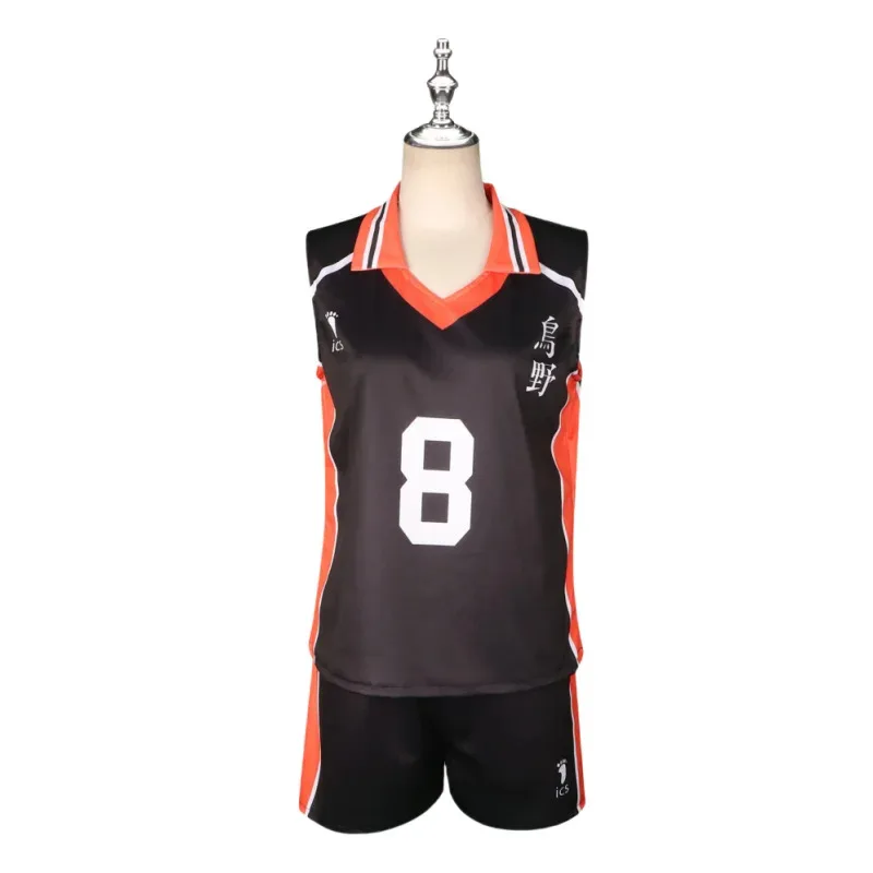 ¡¡Animé japonés Haikyuu!! Disfraces de cosplay de Shimizu Kiyoko # 8 Shimizu camiseta de voleibol Karasuno conjunto de camisa deportiva sin mangas para mujer