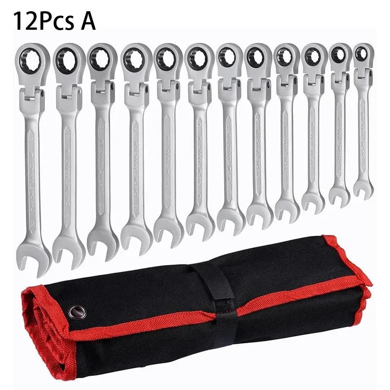 

7/9/12/14Pcs movable head ratchet wrench set combination allen wrench kit chrome vanadium steel hand tool socket ratchet wrench