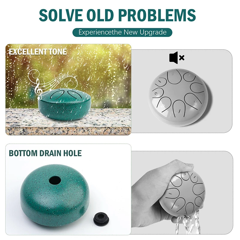 Garden Rain Drum, Outdoor Chakra Drum with 6 Notes, Perfect for Outside Elements