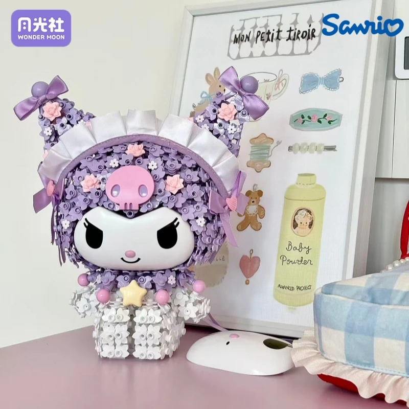 Sanrio Assembly Building Blocks My Melody Flower Cluster Kuromi General Anime Cartoon Toy Model Ornaments Children Holiday Gift