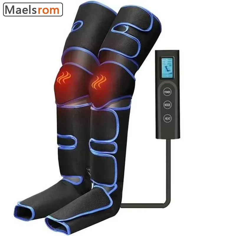 

Professional 6-Chamber Air Compression Leg Massager Boots with Heat - Medical Grade Therapy for Muscle Recovery, Circulation Boo