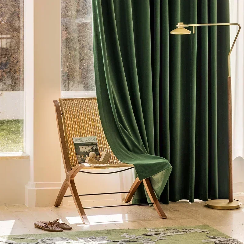 Green Velvet Curtain Fabric Sample Custom Swatches Contact Us for Finished Curtains and Personalized Orders Curtains for Bedroom