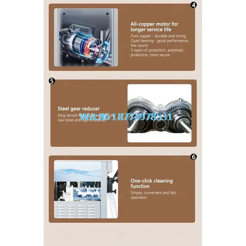 Wmwmnu for 22L H Ice Cream Stainless Steel Table Top Soft Serve 3 Flavor Head Professional Ice Cream Makers
