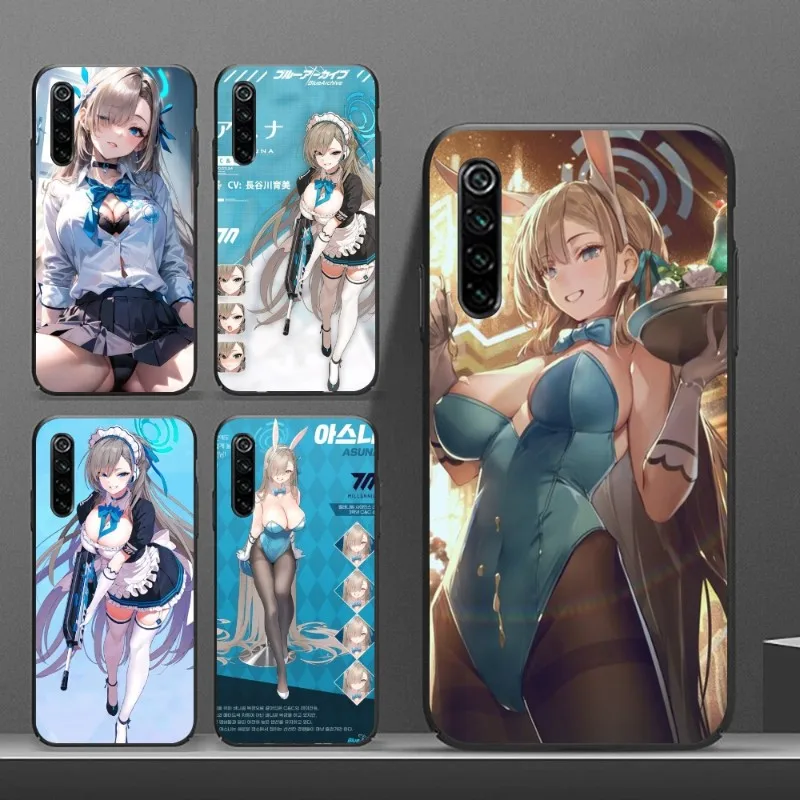 Blue Archive Asuna Smart Phone Case for Realme GT 2 9i 8i 7i Pro X50 X2 C35 C21 C20 C11 C3 Black Soft Phone Cover Funda