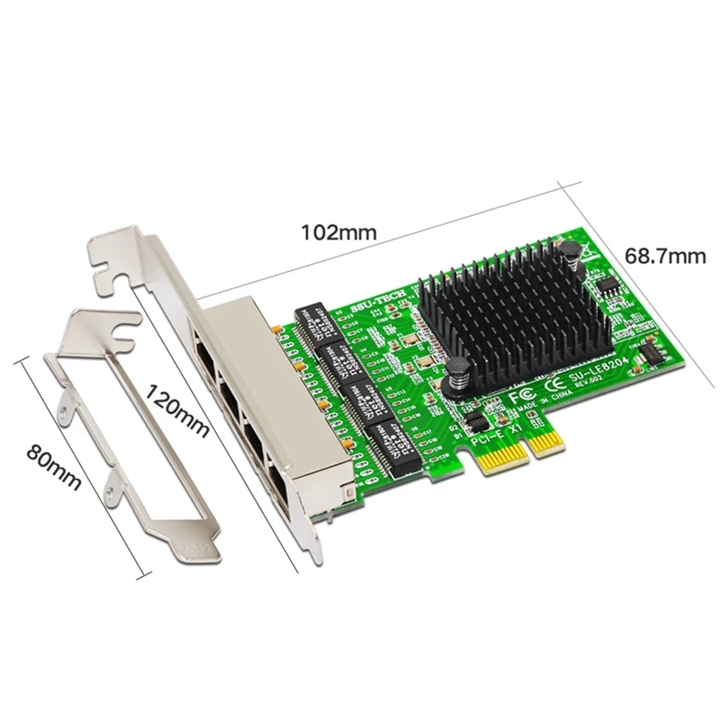 Network Cards Network/Ethernet/Lan Adapter PCI-E Network Card Realtek RJ45 Internet Ethernet Gigabit 4 Port Network Card