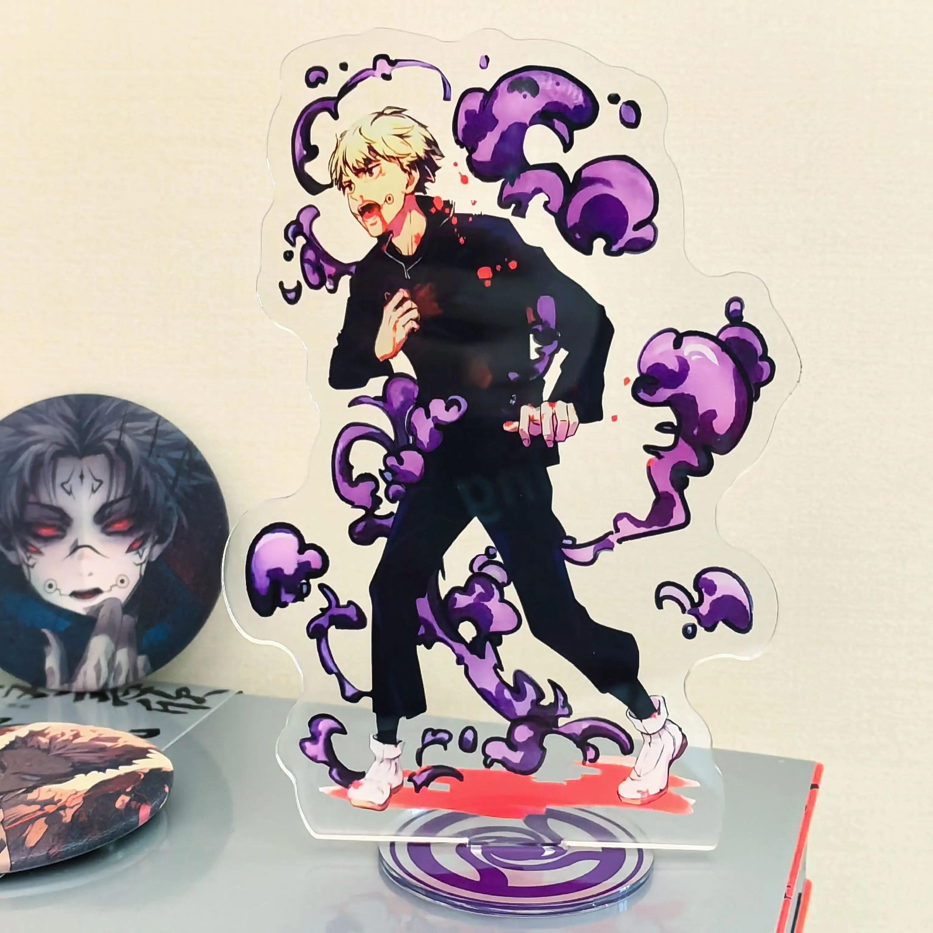 16CM Anime Jujutsu Kaisen Satoru Gojo Inumaki Toge Cosplay Acrylic Gorgeous Standing Sign Birthday Xmas Gift Table Decoration