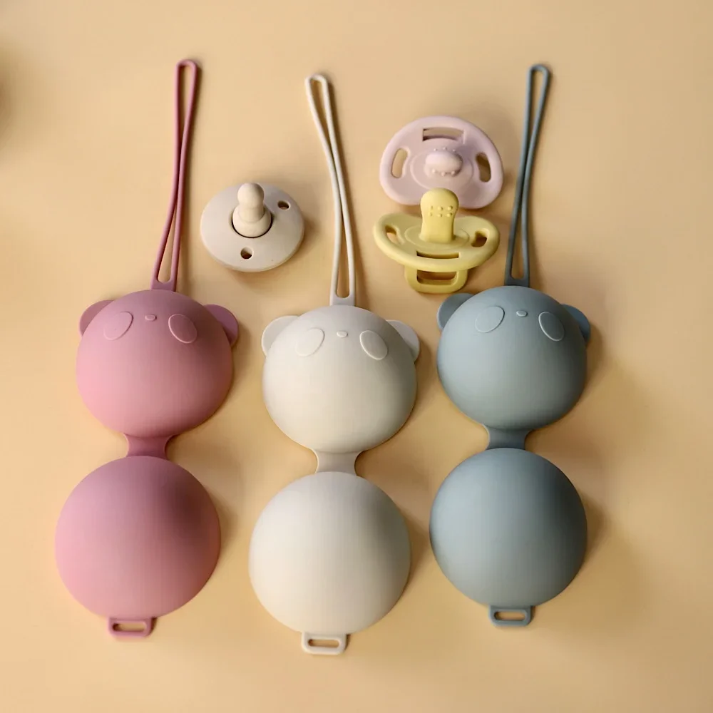 DUNIréinitialisation-Étui à sucette en silicone pour bébé, porte-sucette portable personnalisé, boîte à sucette, respectueux de la cuillère à soupe