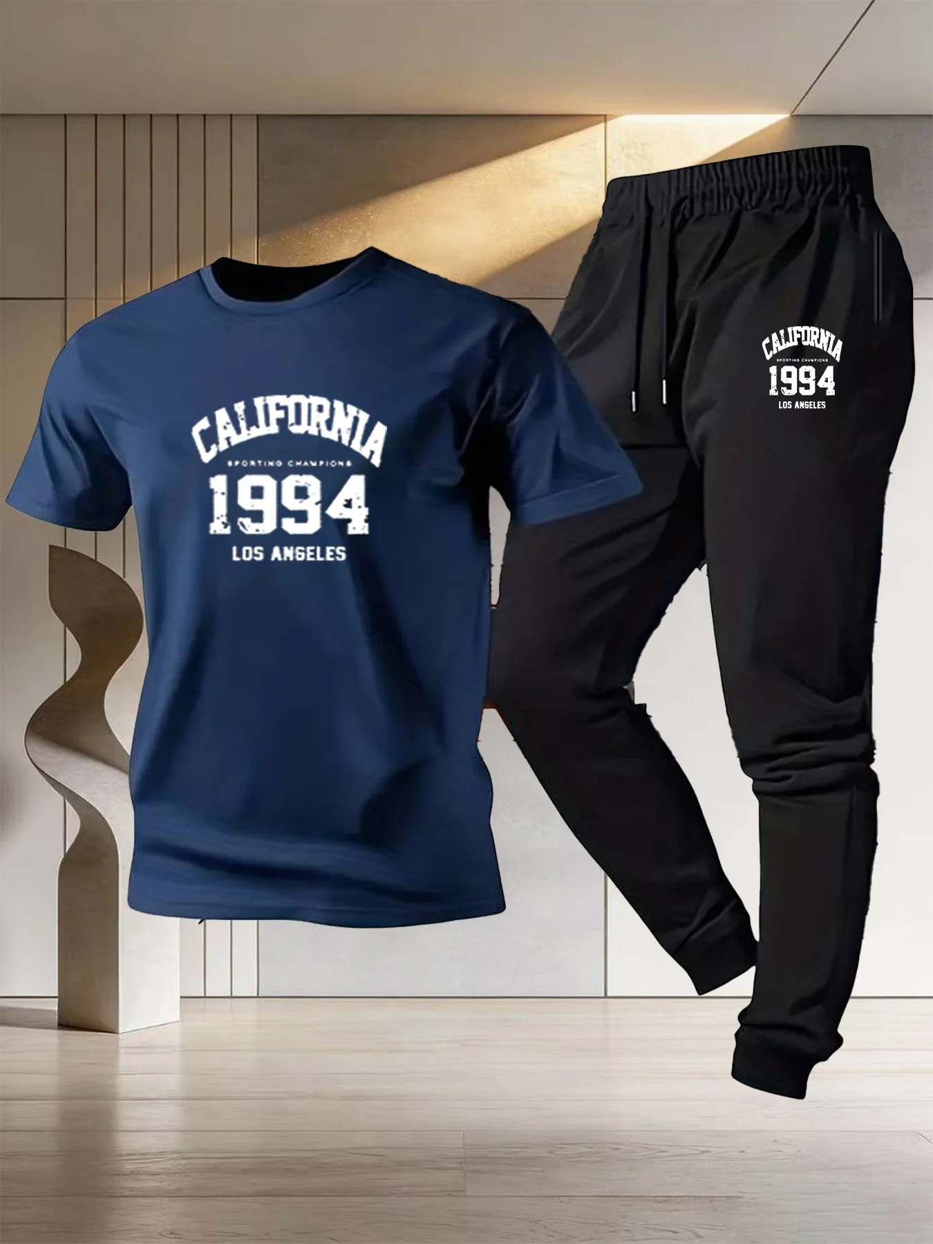 

1994 Sports Championship Series - Men's and Women's Matching 2026 New Model Pure Cotton T-shirt and Athletic Shorts Set