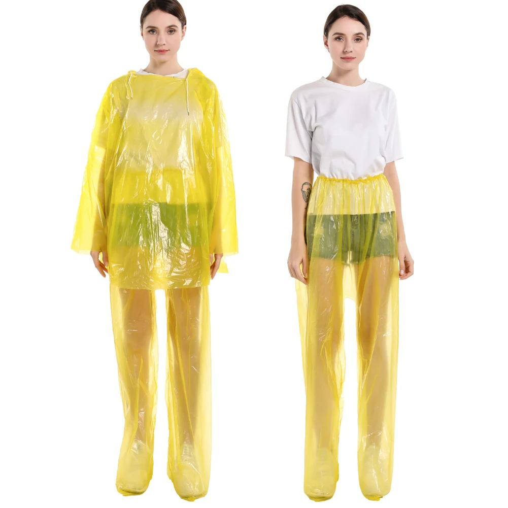 Women Men Disposable Raincoat Not Easy to Tear Disposable Raincoat for Preventing Getting Wet in Rainy Days