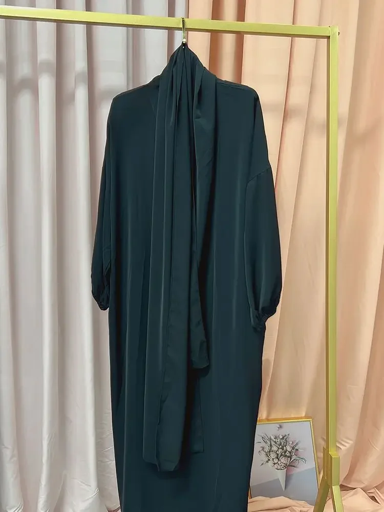 Ramadan Muslim Hooded Abaya Dress Women Eid Mubarak Long Khimar Robe DubaiTurkey Islam Muslim Dress Kaftans Abayas Vestido 2022