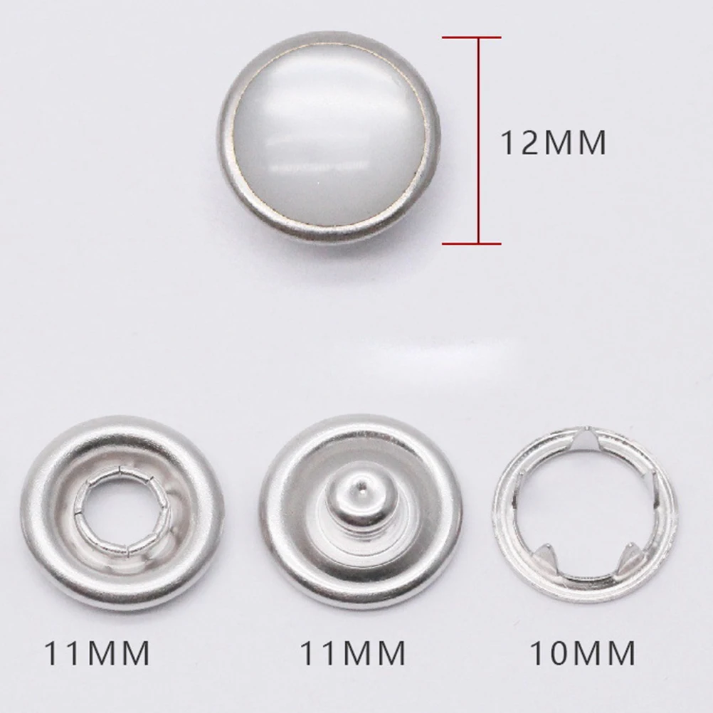 

Hohopeti 50pcs Snap Fasteners Kit Metal Press for Men Shirts Clothes Prong Buttons Accessories
