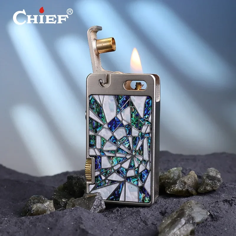 

CHIEF Retro Metal Kerosene Lighter One Button Press Ejector Lighter Retro Personalized Cigarette Lighter Men's Gift