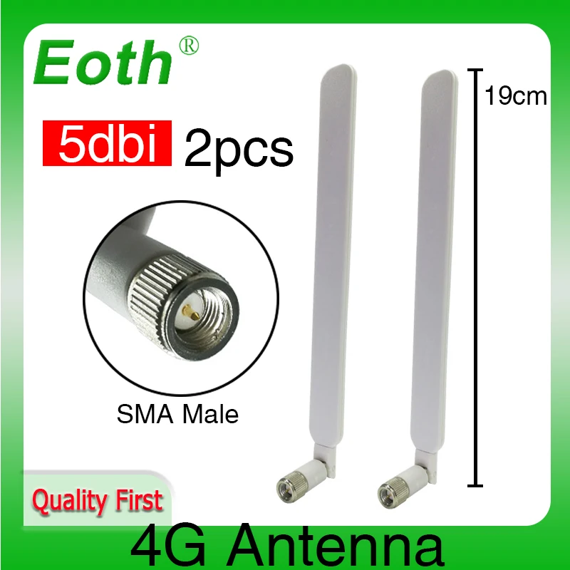 Eoth 2pcs  4G lte antenna 5dbi SMA Male Connector Plug antenne router external repeater wireless modem antene