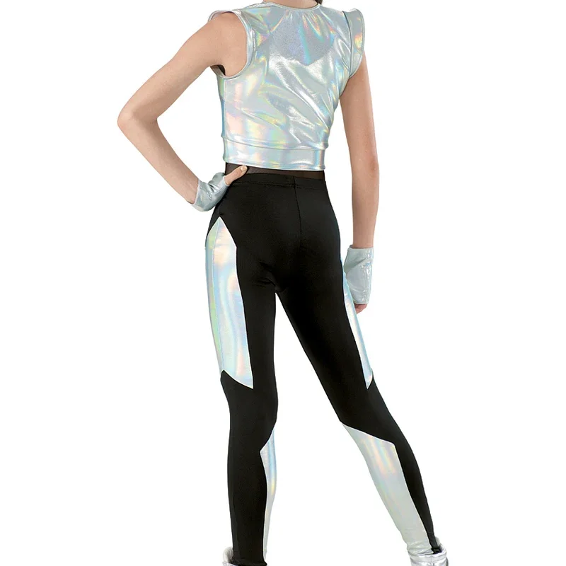 High Quality 3 Piece Performance Outfits MJ Spacesuit Hip Hop Stage Dance Costume Street Dancewear  Danceclothes Women