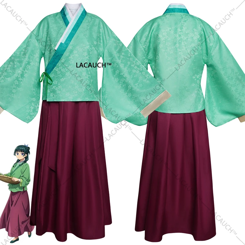 Anime Maomao Jinshi Cosplay Costume Apothecary Diaries Green Kimono Blue Robe Uniform Wig Halloween Carnival Party For Women Men