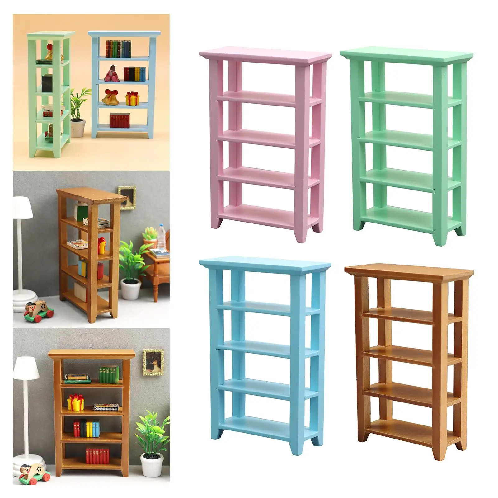 

1:12 Dollhouse Display Shelf Furniture Bedroom Home Living Room Bookcase Decoration