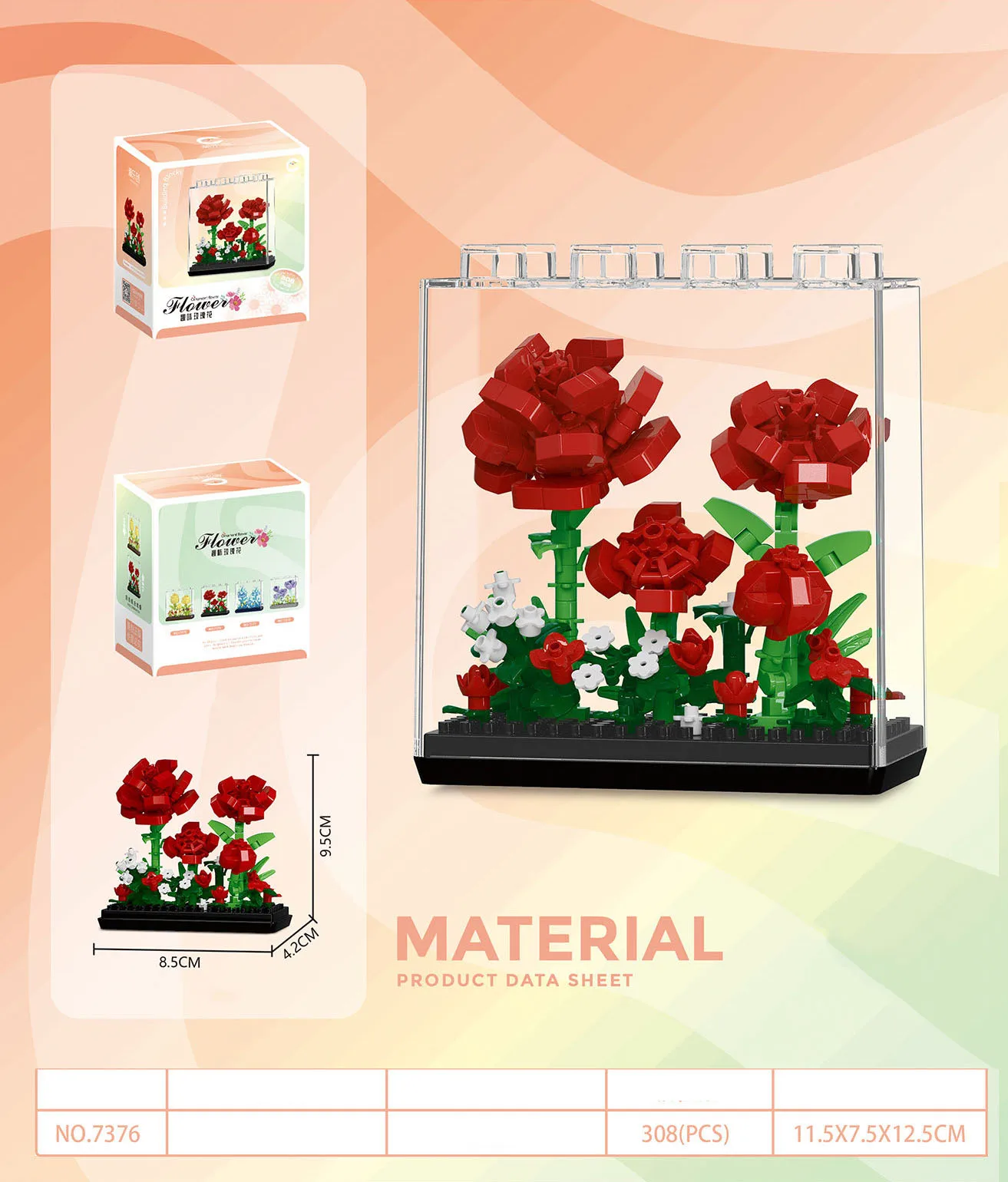 Idée fleur monde boîte secrète Micro diamant bloc tulipe Rose jacinthe pivoine nanobriques 3D mur construction brique jouets pour filles cadeau