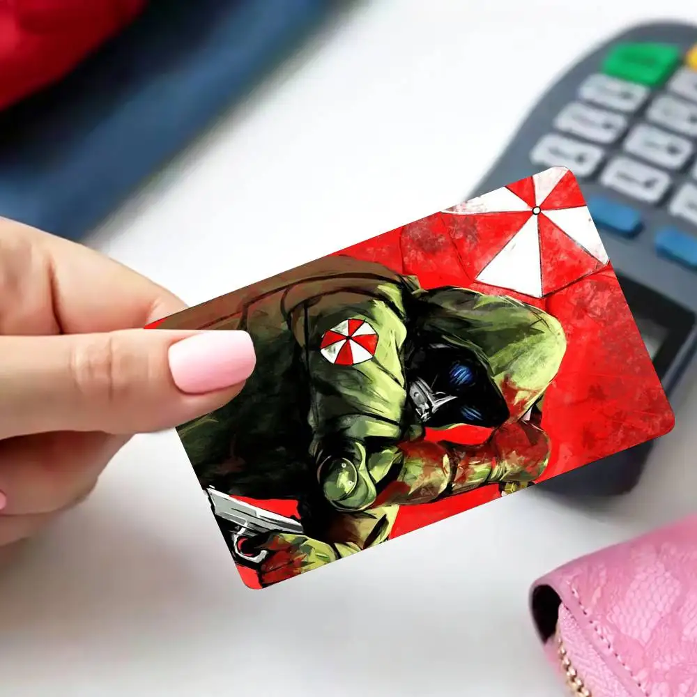 R-Resident Evil Umbrella Key 4pcs 1Set Card Stickers Small Waterproof Chip 4PCS Card Sticker Anti-Scratch