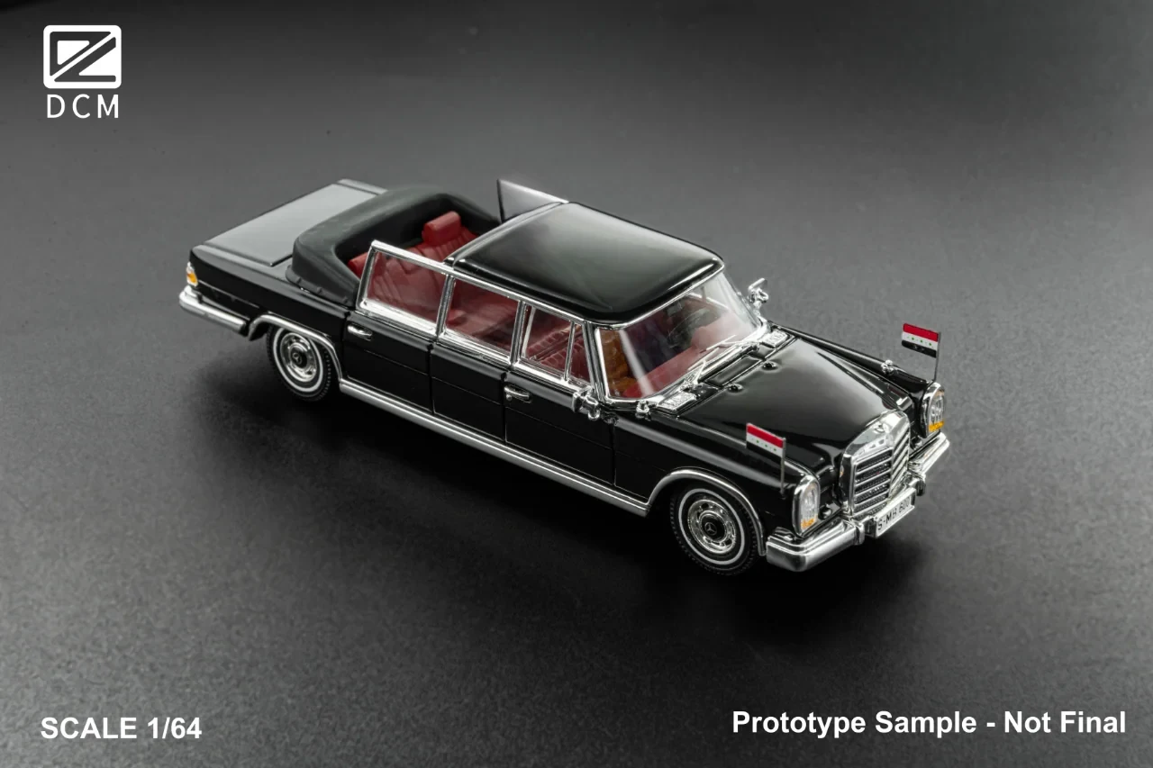 

DCM 1:64 Mercedes-Benz 600 Pullman Open-Top State Parade Limousine Black Diecast Model Car In Stock Ready To Ship