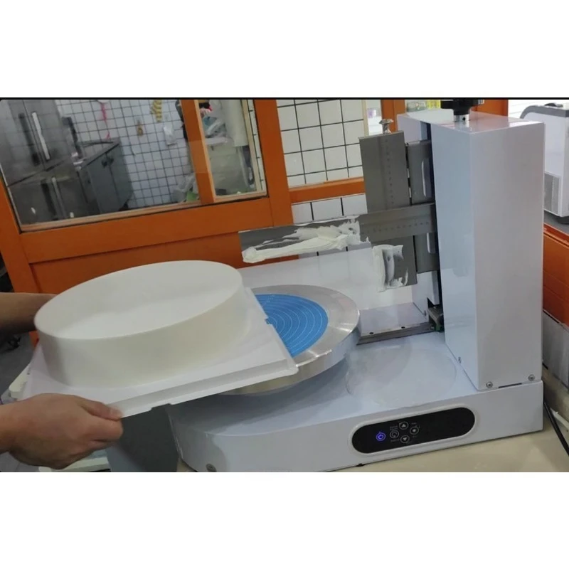 Semi Automatic Round Birthday Cake Cream Butter Spreading Machine Small Tabletop Cakes Chocolate Creams Icing Coating Equipment