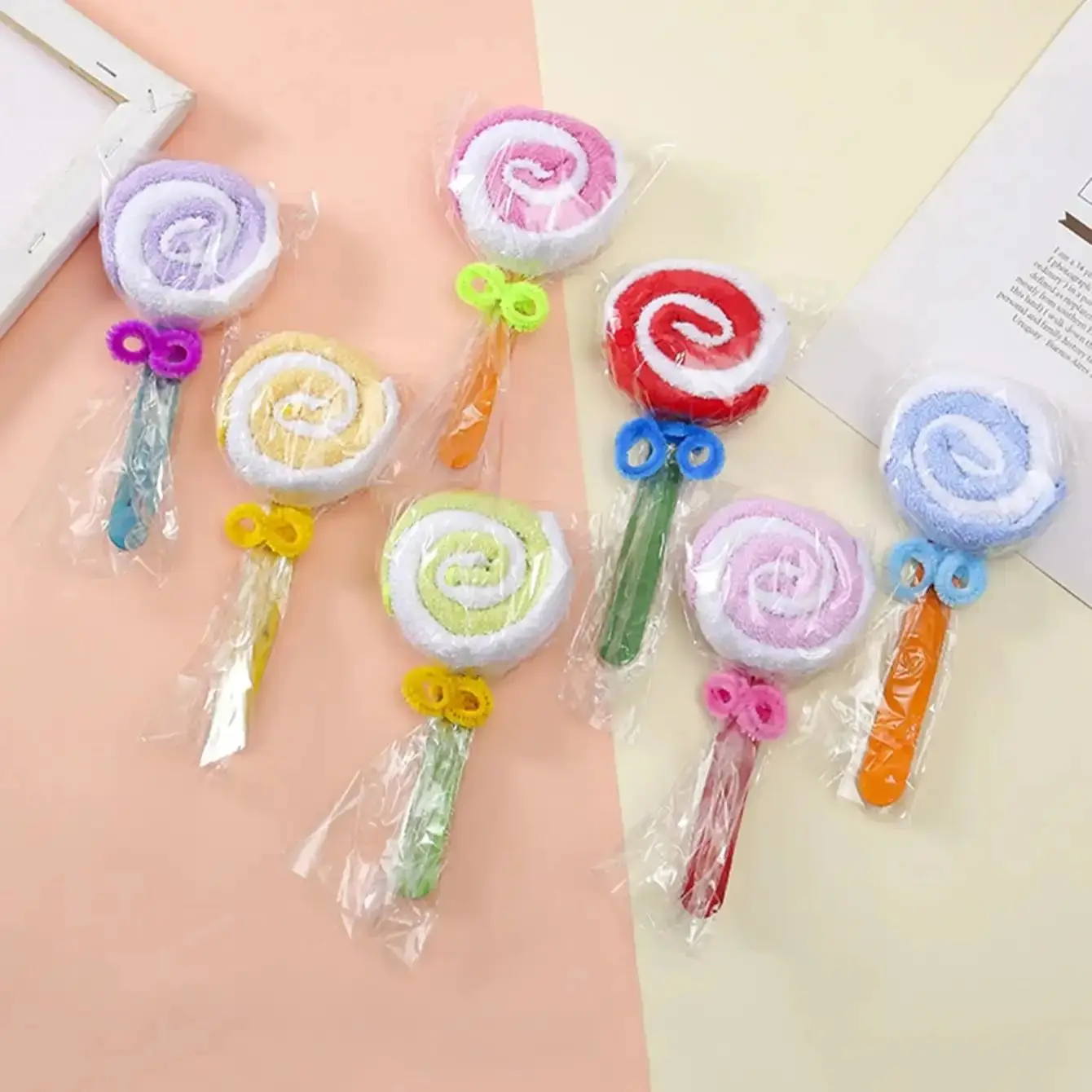 1pc/3pcs/5pcs- Lollipop Shape Towel, Cute Creative Towel Gift, Wedding Birthday Gift, Home Decor, Gifts For Women