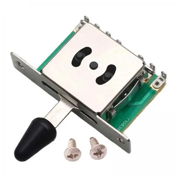 Guitar Pickup Lever Switch Replacement Part 5 Way Alloy ABS Quiet Smooth Action with Knob Hardware for Electric Guitar