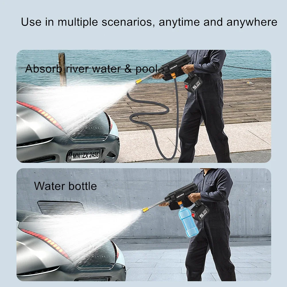 Wireless High Pressure Car Wash Water Gun Spray Gun 300W 60BAR High Pressure Washer Foam Generator for Makita 18V Battery