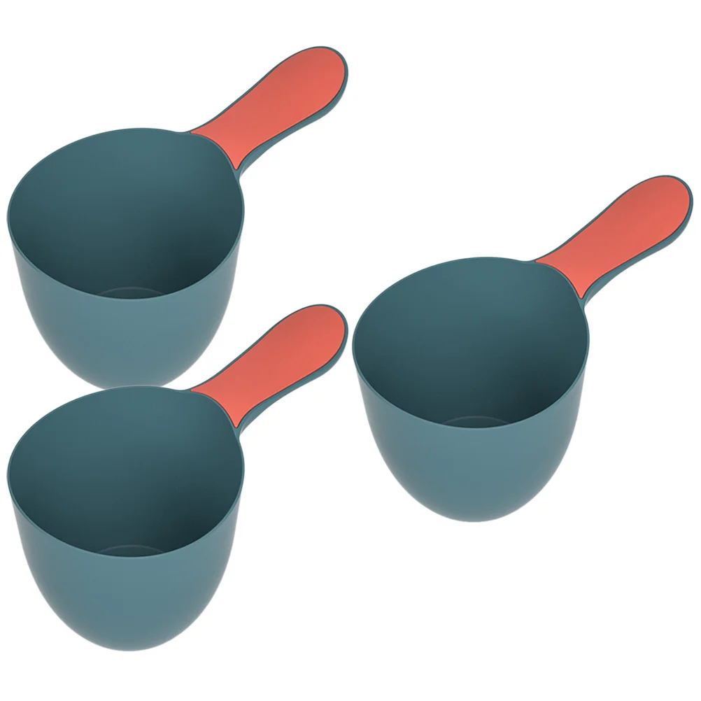 3 قطعة مغرفة مياه الحمام مغرفة دش بلاستيكية للحمام قابلة لإعادة الاستخدام قحافة مقبض مريح قبضة مريحة دائم داخلي